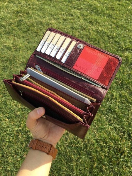 Derkon KULLANIŞLI Bordo KADIN CÜZDANI