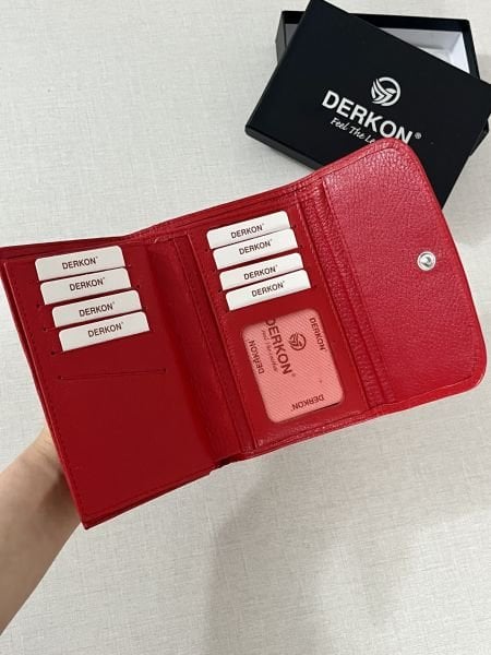 Derkon Medıo Model Kırmızı Kadın Cüzdanı