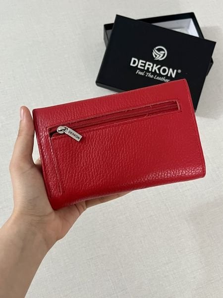 Derkon Medıo Model Kırmızı Kadın Cüzdanı