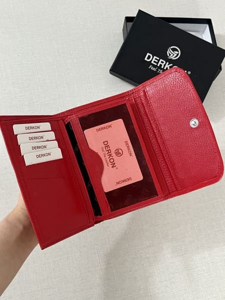 Derkon Medıo Model Kırmızı Kadın Cüzdanı