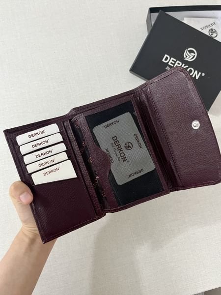 Derkon Medıo Model Bordo Kadın Cüzdanı