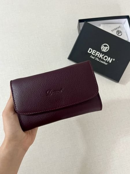 Derkon Medıo Model Bordo Kadın Cüzdanı