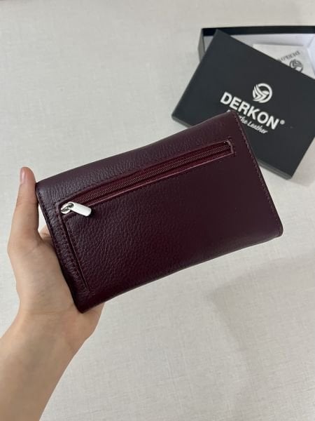 Derkon Medıo Model Bordo Kadın Cüzdanı