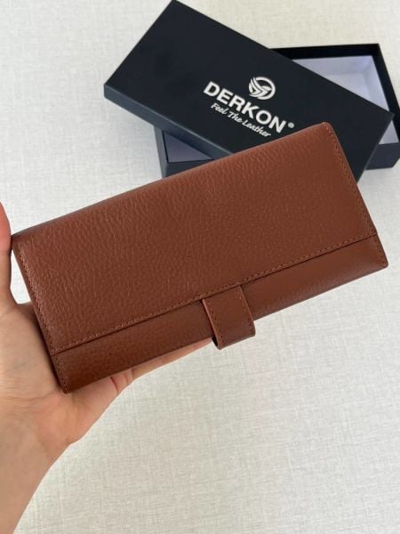 Derkon Dıştan Patlı Kibar Hakiki Deri Taba Kadın Cüzdanı