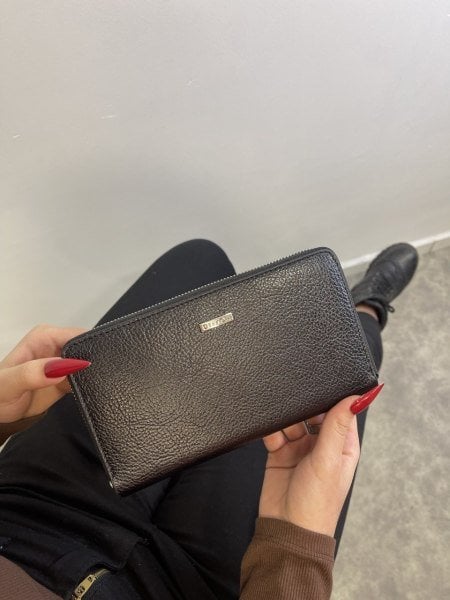 Derkon HAKİKİ DERİ UNISEX TELEFON ve KALEM BÖLMELİ Siyah CÜZDAN