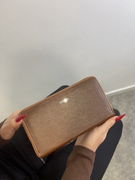 Derkon HAKİKİ DERİ UNISEX TELEFON ve KALEM BÖLMELİ Taba CÜZDANI