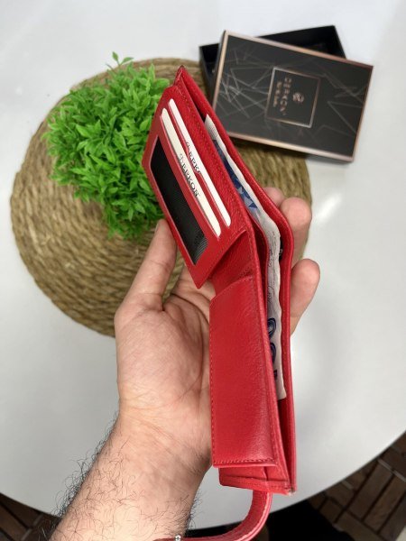 Derkon DIŞTAN PATLI BOZUK PARA BÖLMELİ Kırmızı CÜZDAN