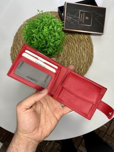 Derkon DIŞTAN PATLI BOZUK PARA BÖLMELİ Kırmızı CÜZDAN