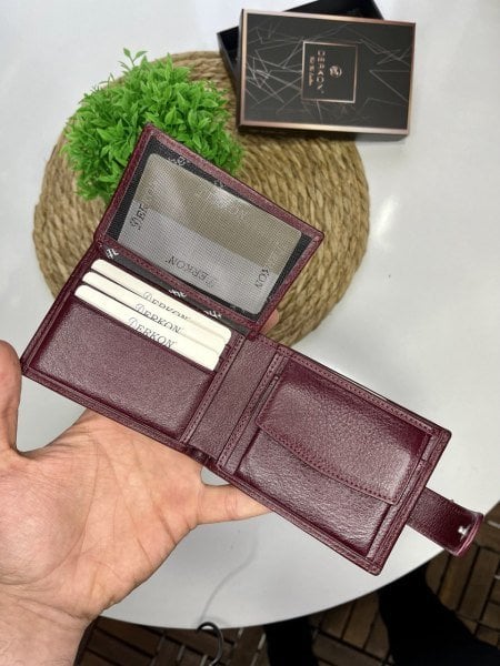 Derkon DIŞTAN PATLI BOZUK PARA BÖLMELİ Bordo CÜZDAN