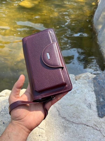 Derkon Oslo Telefon Bölmeli Elden Tutmalı Bordo Cüzdan