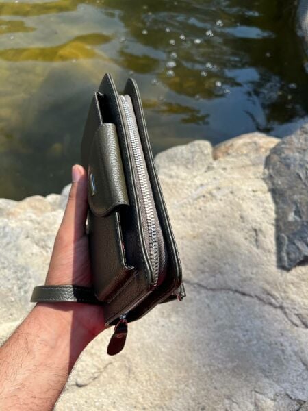 Derkon Oslo Telefon Bölmeli Elden Tutmalı Yeşil Cüzdan