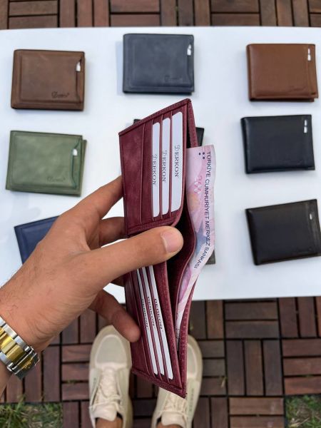 Derkon NOYİ VİNTAGE DERİ İÇTEN ÇIKMALI Bordo CÜZDAN