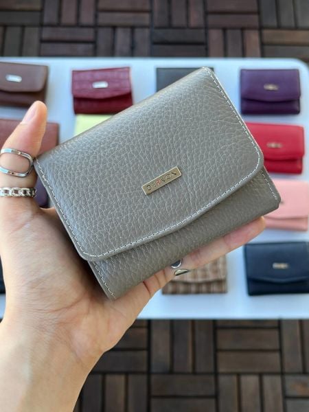 DERKON UFAK KULLANIŞLI CASSY MODEL %100 HAKİKİ  DERİ VİZON CÜZDAN