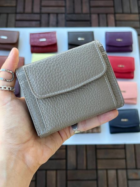 DERKON UFAK KULLANIŞLI CASSY MODEL %100 HAKİKİ  DERİ VİZON CÜZDAN