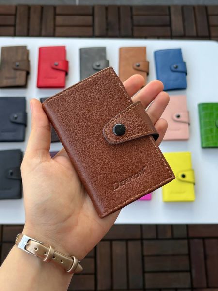 %100 Hakiki Deri Akordiyon Kartlık Taba
