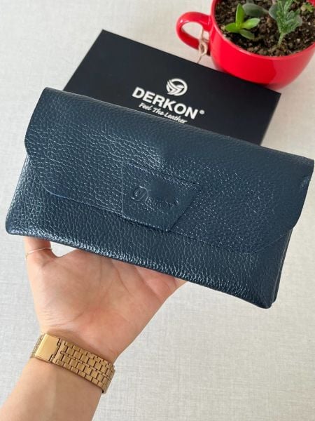 Derkon Natural Model Telefon Bölmeli Hakiki Deri Cüzdan