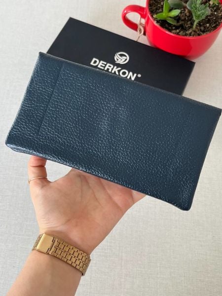 Derkon Natural Model Telefon Bölmeli Hakiki Deri Cüzdan