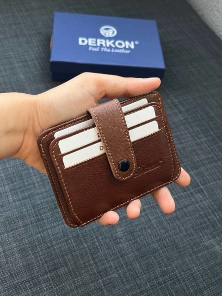 Derkon Unisex Taba Hakiki Deri Kartlık Cüzdan