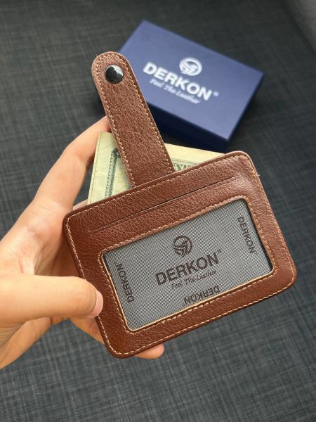 Derkon Unisex Taba Hakiki Deri Kartlık Cüzdan