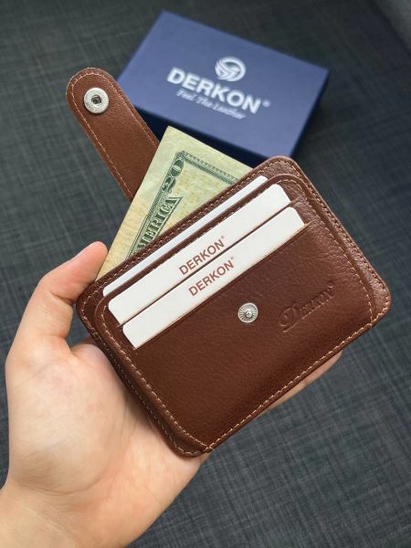 Derkon Unisex Taba Hakiki Deri Kartlık Cüzdan
