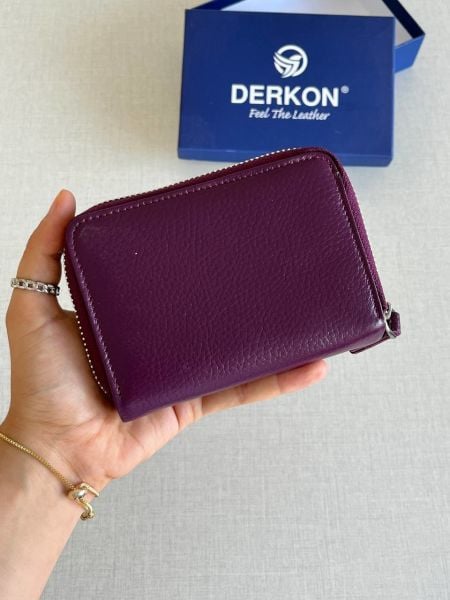 Derkon Nova Hakiki Deri Kadın Cüzdanı Mor