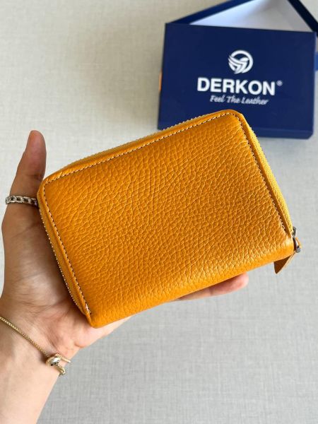 Derkon Nova Hakiki Deri Kadın Cüzdanı Sarı