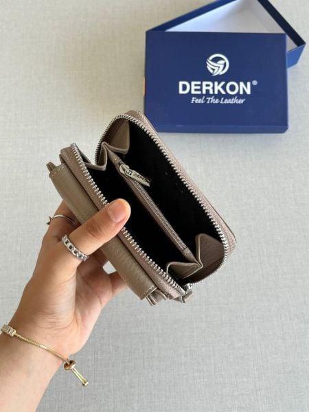 Derkon Nova Hakiki Deri  Kadın Cüzdanı Vizon