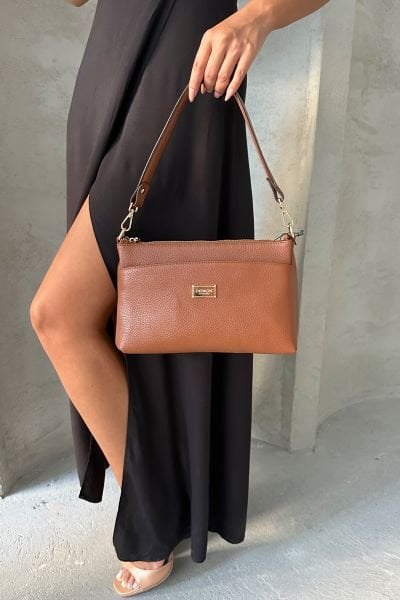 Derkon Hakiki Deri Hem Kol Hem Çapraz Çantası Oxnova Model  Taba  Renk