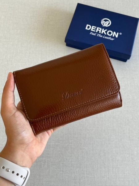 Derkon Violeta Model  Orta Boy Hakiki Deri Taba Kadın Cüzdanı