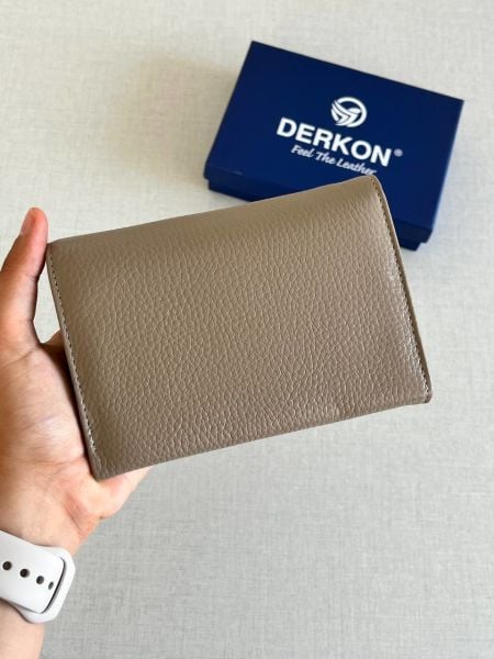 Derkon Violeta Model  Orta Boy Hakiki Deri Vizon Kadın Cüzdanı