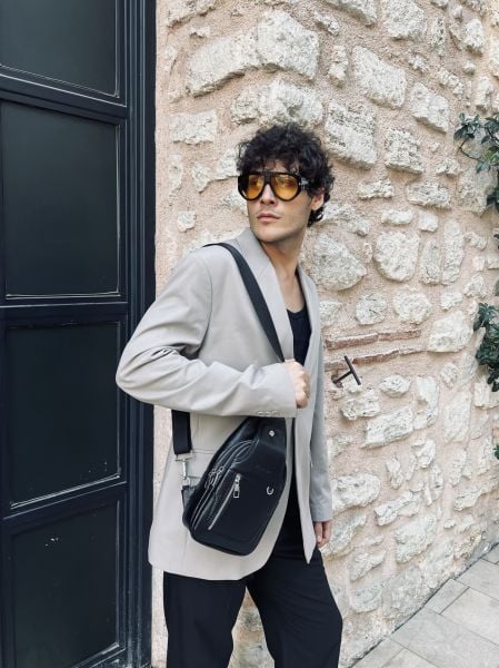 Hakiki Deri Posedo Model Bodybag Omuz ve Göğüs Çantası Siyah