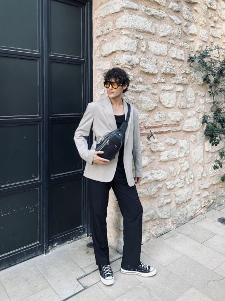 Hakiki Deri Posedo Model Bodybag Omuz ve Göğüs Çantası Siyah