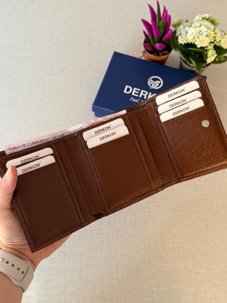 Ufak Bol Kartlıklı Hakiki Deri Cüzdan Misha Model Taba